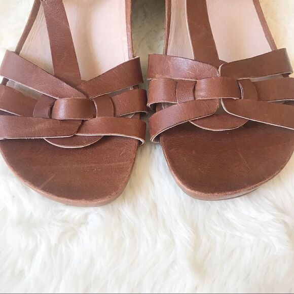 ABEO Biosystems Sandal Brown Size 10N Narrow Leather Wedge Open Toe Ankle Strap - Picture 3 of 14